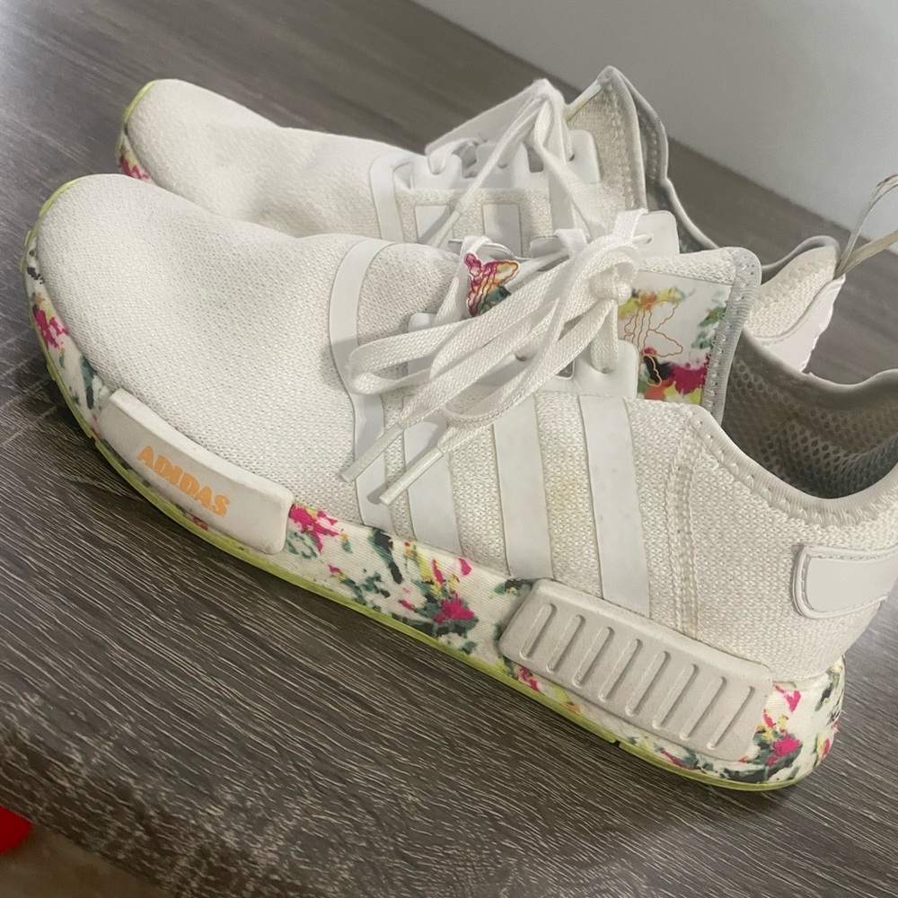 Adidas White Floral Sneakers